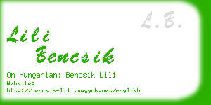 lili bencsik business card